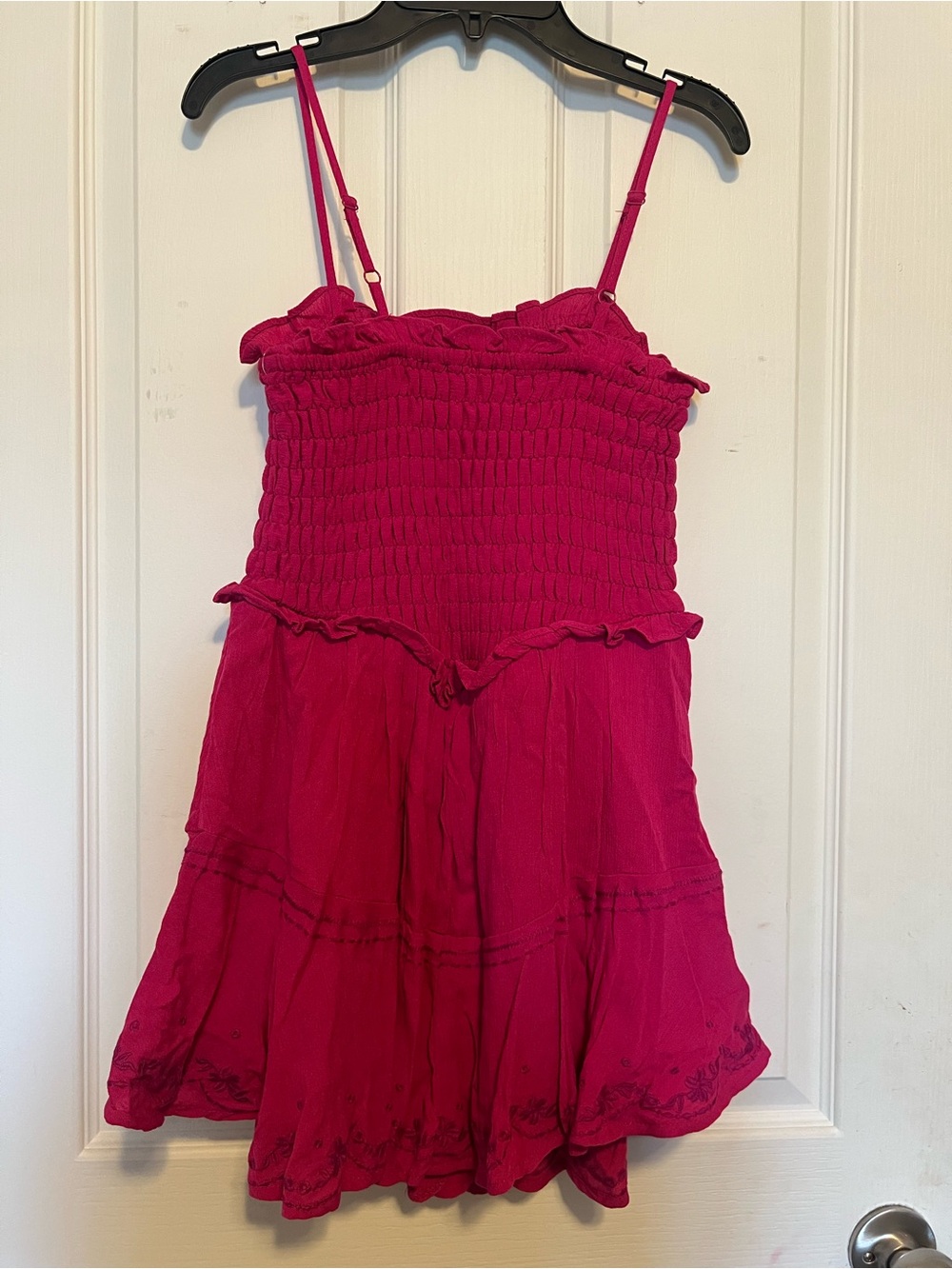 No Boundaries Hot Pink Smocked Sundress